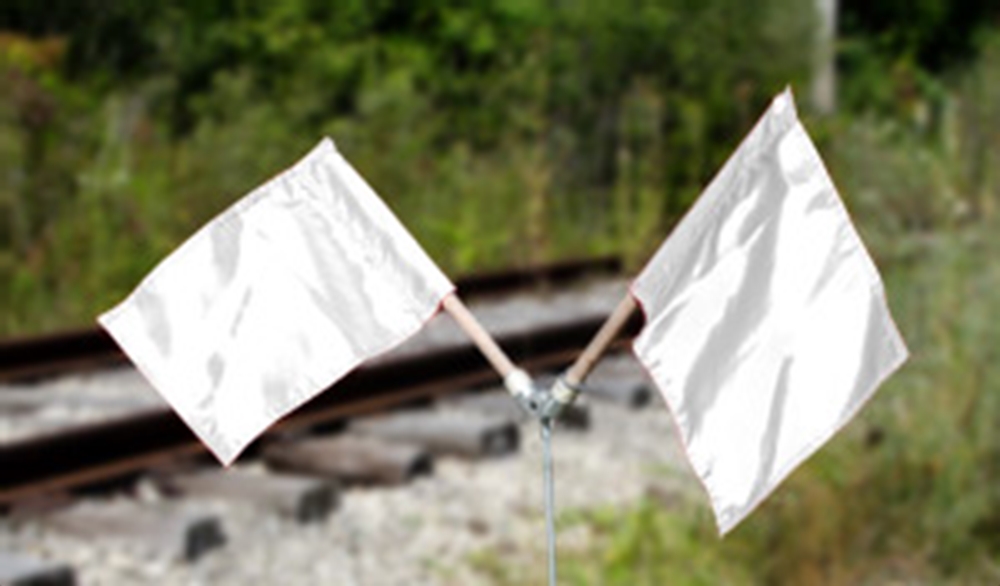 White Rail Yard Flag